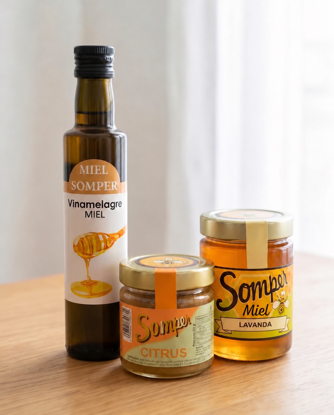 Lote Básico Somper con miel de lavanda, Vinamelagre de Miel y Citrus